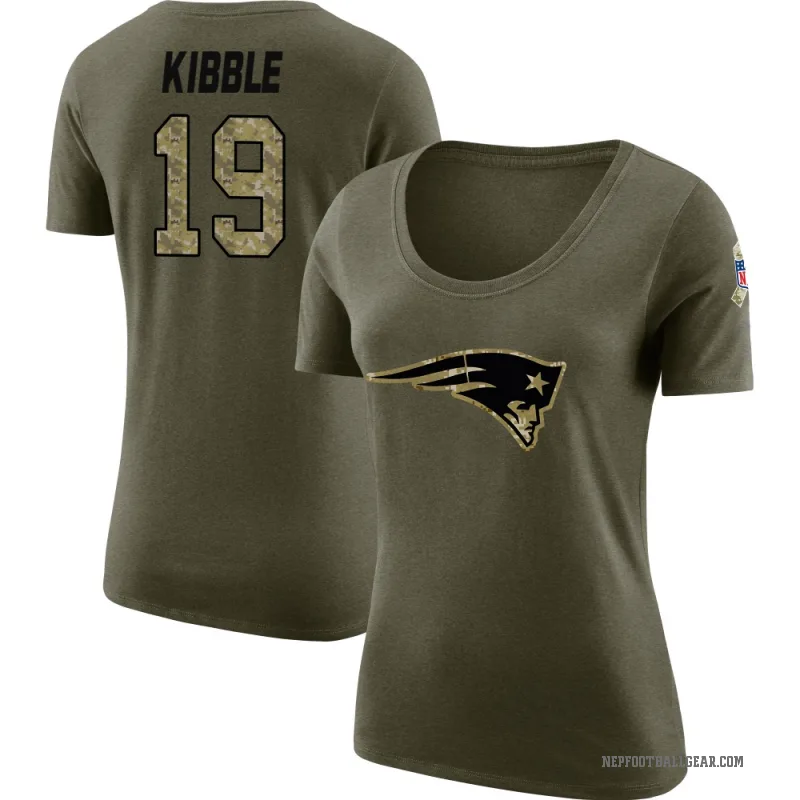 Jimmy Kibble Women's Olive New England Patriots Salute to Service Scoop Neck T-Shirt