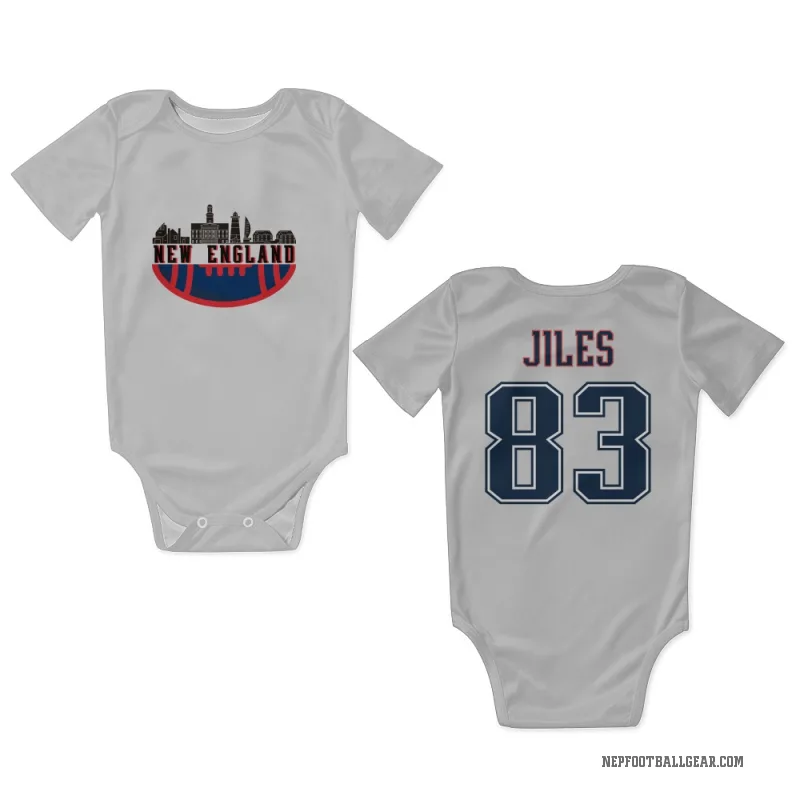 John Jiles  White New England Patriots  Fade Newborn & Infant Bodysuit