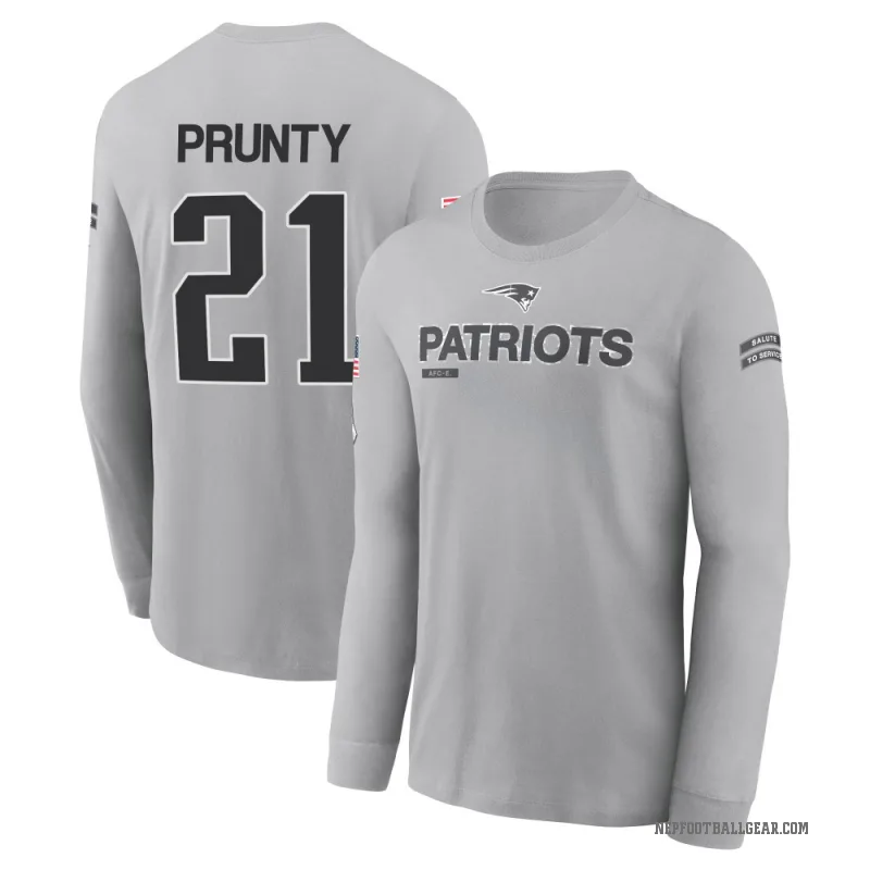 Karon Prunty Men's Gray New England Patriots 2024 Salute to Service Long Sleeve T-Shirt