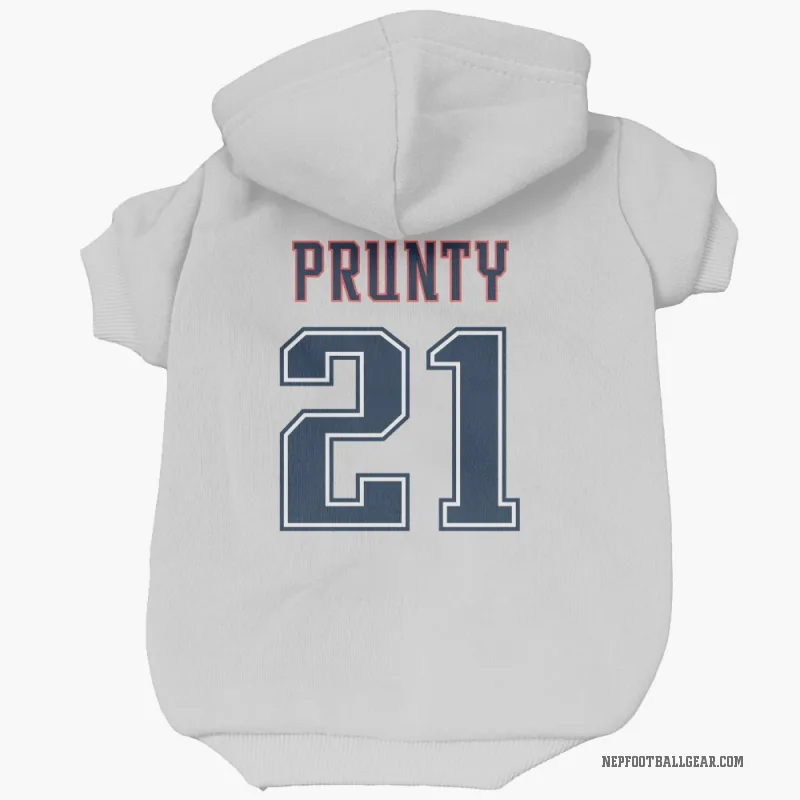 Karon Prunty  White New England Patriots  Fade Cat & Dog Pet Hoodie