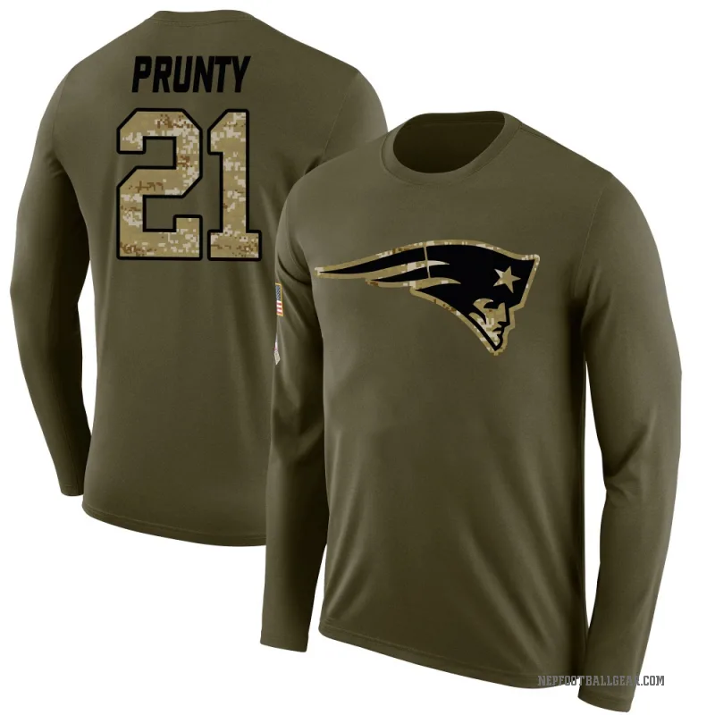 Karon Prunty Youth Olive New England Patriots Salute to Service Sideline Long Sleeve T-Shirt