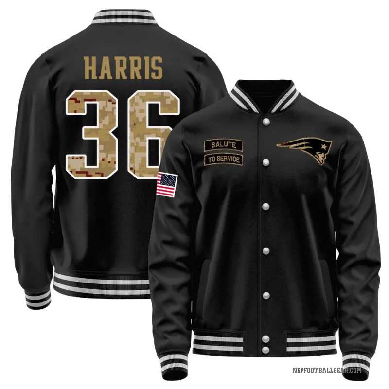 Kenneth Harris Men's Black New England Patriots Salute to Service Sideline Performance Jacket