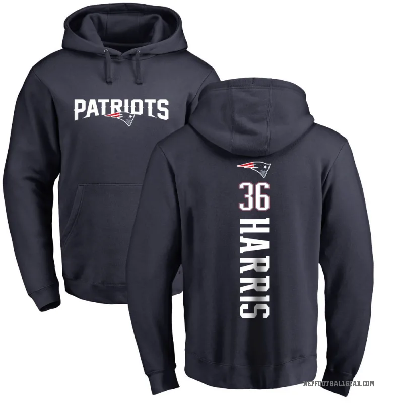 Kenneth Harris Men's Navy New England Patriots Pro Line Backer Pullover Hoodie