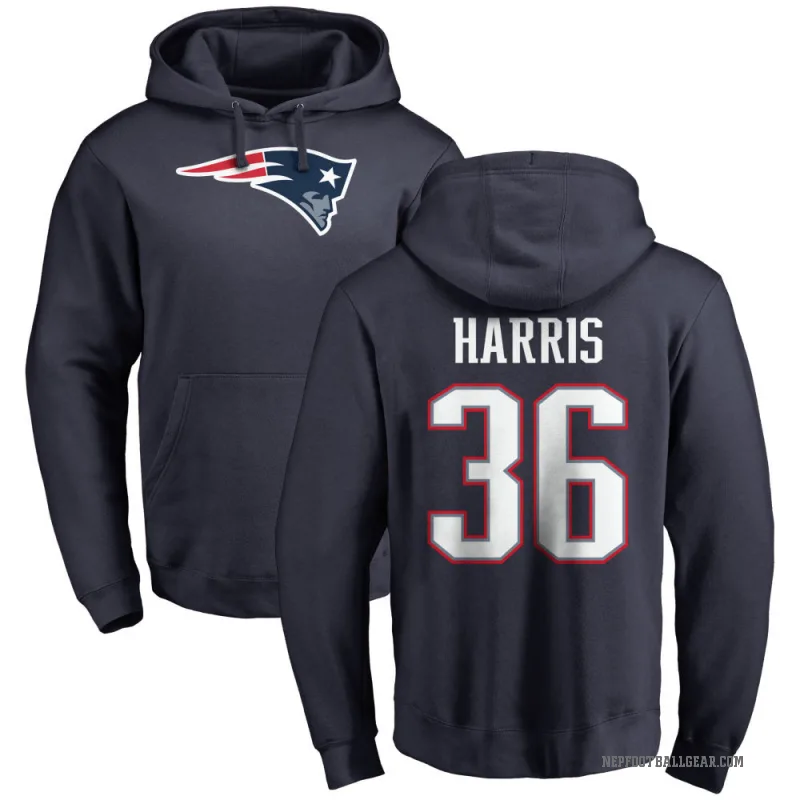 Kenneth Harris Men's Navy New England Patriots Pro Line Logo Pullover Hoodie