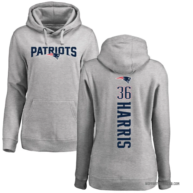 Kenneth Harris Women's New England Patriots Pro Line Ash Backer Pullover Hoodie