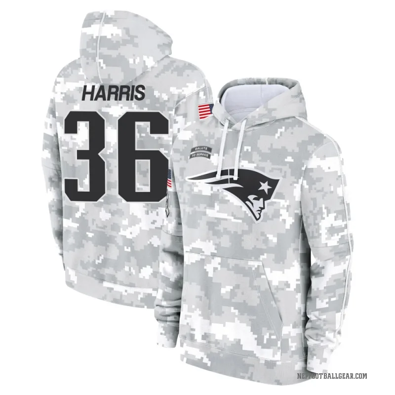 Kenneth Harris Youth Camo New England Patriots Arctic 2024 Salute to Service Club Fleece Pullover Hoodie