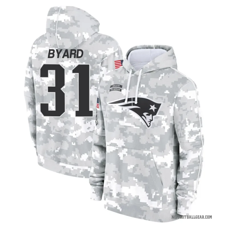 Kevin Byard Men's Camo New England Patriots Arctic 2024 Salute to Service Club Fleece Pullover Hoodie