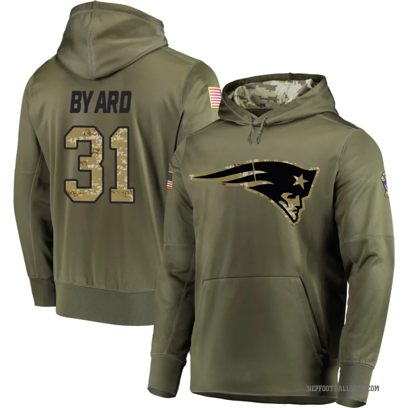 Kevin Byard Men's Olive New England Patriots Salute to Service Pullover Hoodie