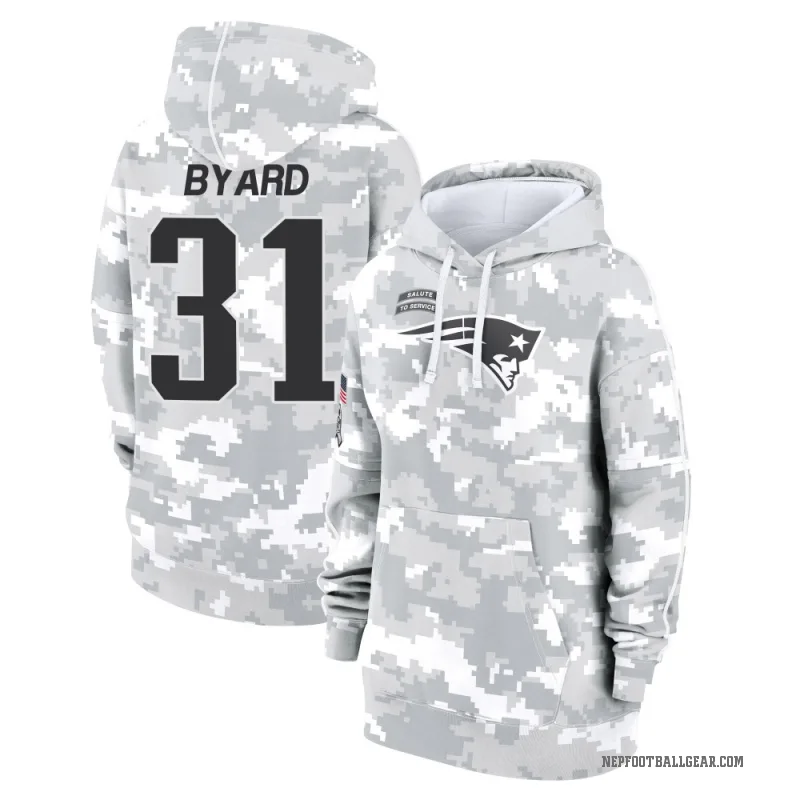 Kevin Byard Women's Camo New England Patriots Arctic 2024 Salute to Service Club Fleece Pullover Hoodie