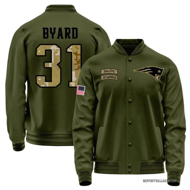 Kevin Byard Youth Olive New England Patriots Salute to Service Sideline Performance Jacket