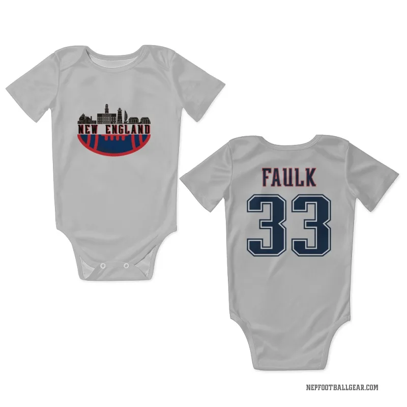 Kevin Faulk White New England Patriots Fade Newborn & Infant Bodysuit