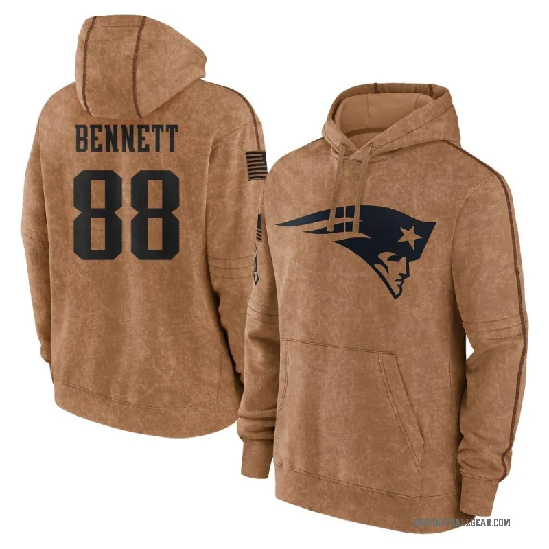 Martellus Bennett Men's Brown New England Patriots 2023 Salute To Service Club Pullover Hoodie