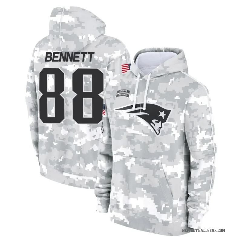 Martellus Bennett Men's Camo New England Patriots Arctic 2024 Salute to Service Club Fleece Pullover Hoodie