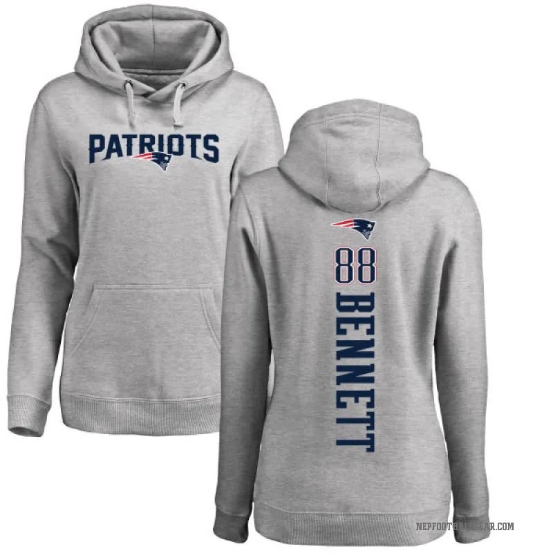 Martellus Bennett Women's New England Patriots Pro Line Ash Backer Pullover Hoodie