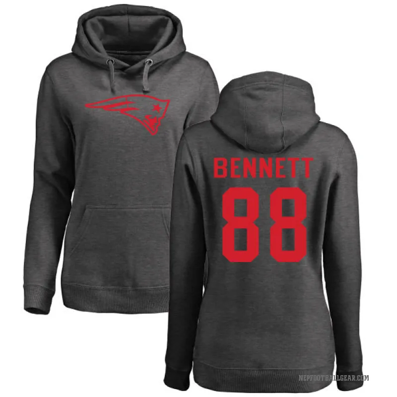 Martellus Bennett Women's New England Patriots Pro Line by Branded Ash One Color Pullover Hoodie