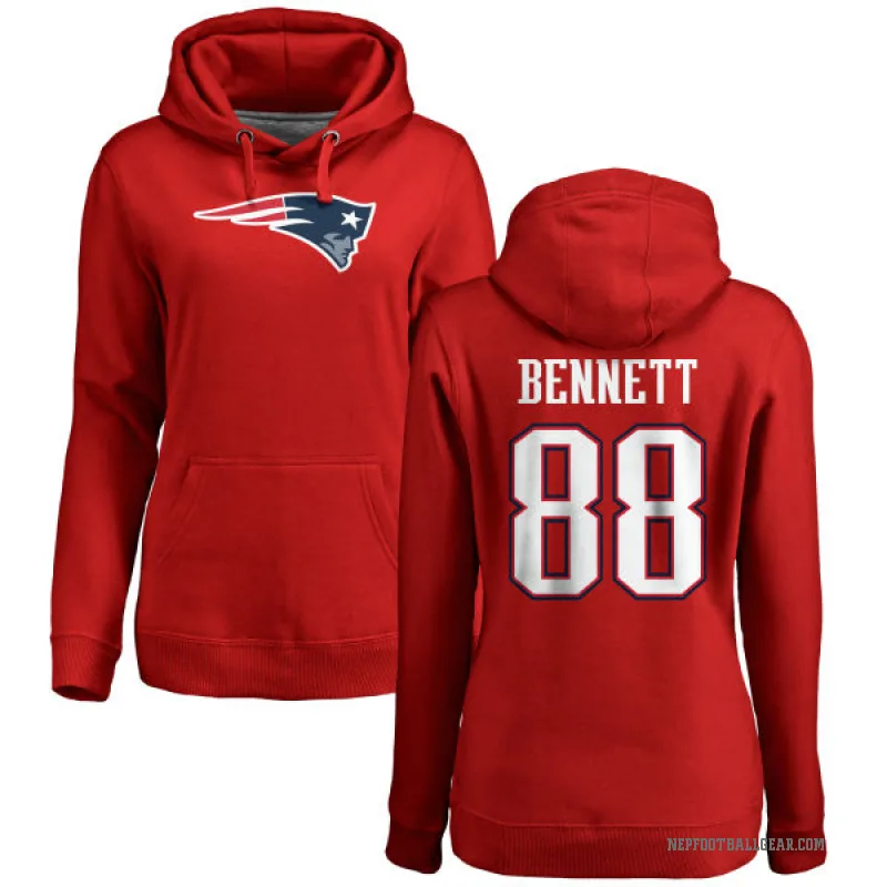 Martellus Bennett Women's Red New England Patriots Pro Line Logo Pullover Hoodie