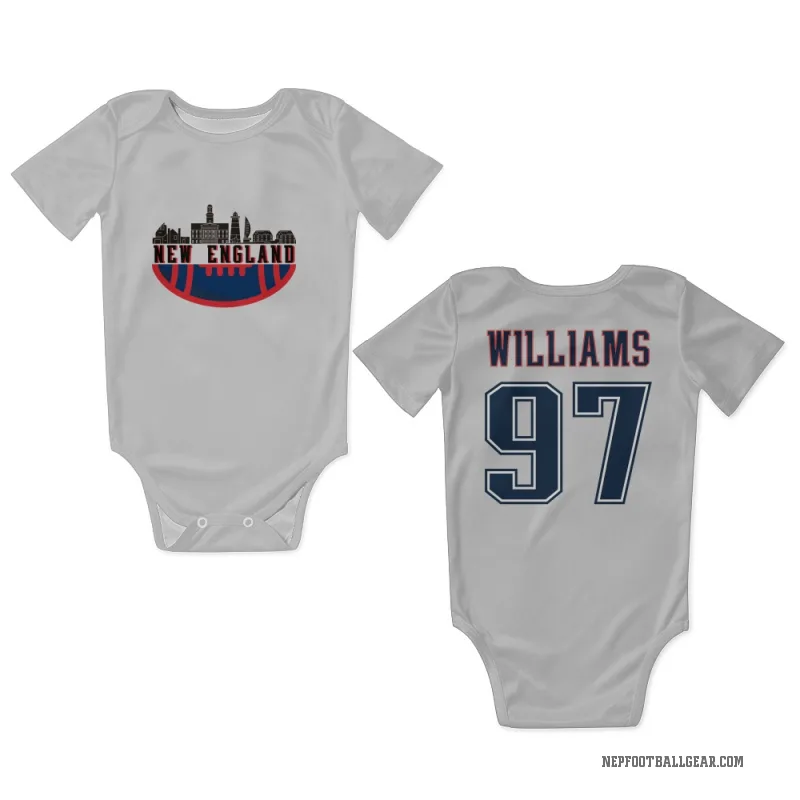 Milton Williams  White New England Patriots  Fade Newborn & Infant Bodysuit