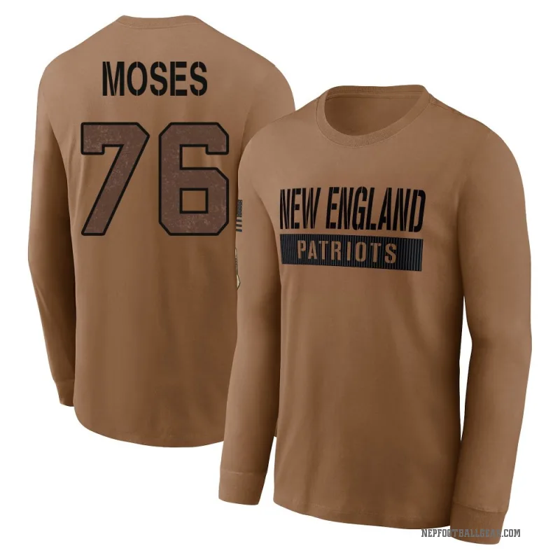 Morgan Moses Men's Brown New England Patriots 2023 Salute To Service Long Sleeve T-Shirt