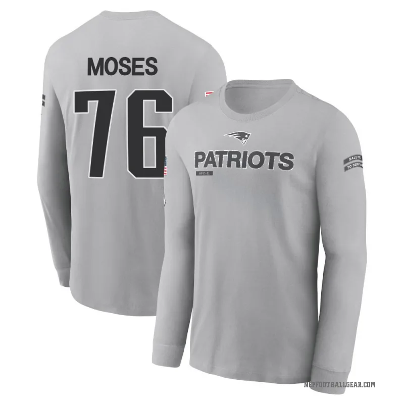 Morgan Moses Men's Gray New England Patriots 2024 Salute to Service Long Sleeve T-Shirt