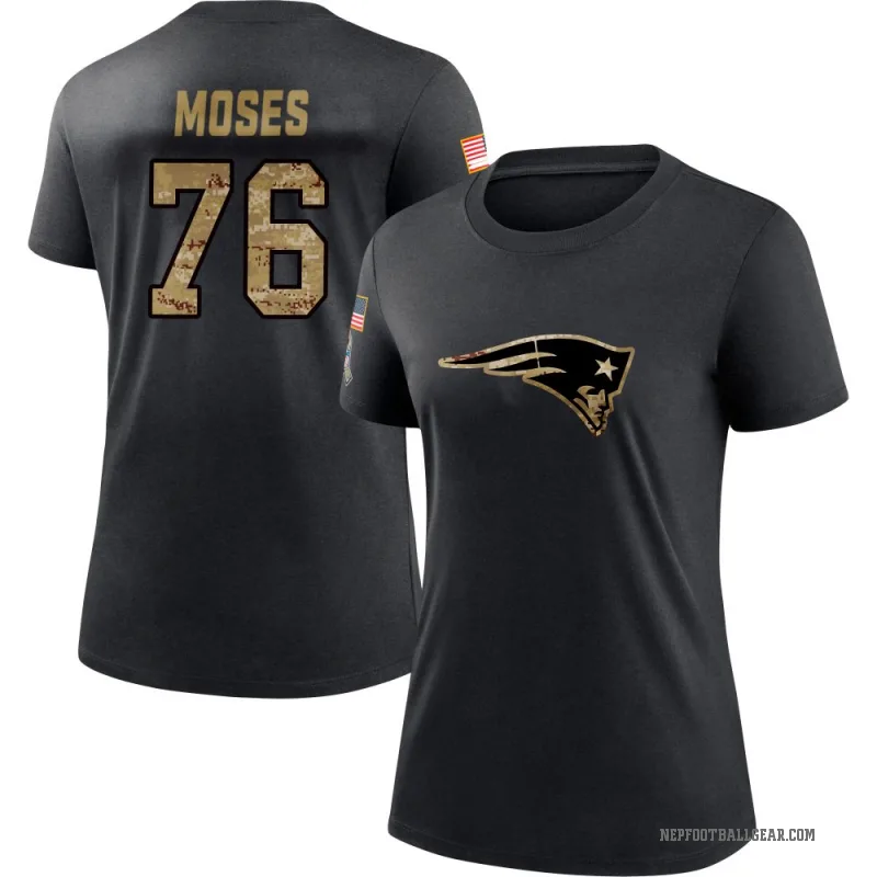 Morgan Moses Women's Black New England Patriots 2020 Salute To Service Performance T-Shirt