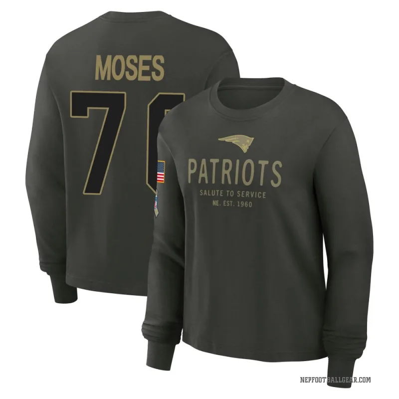 Morgan Moses Women's Green New England Patriots Dark/ 2025 Salute to Service Sideline Long Sleeve T-Shirt