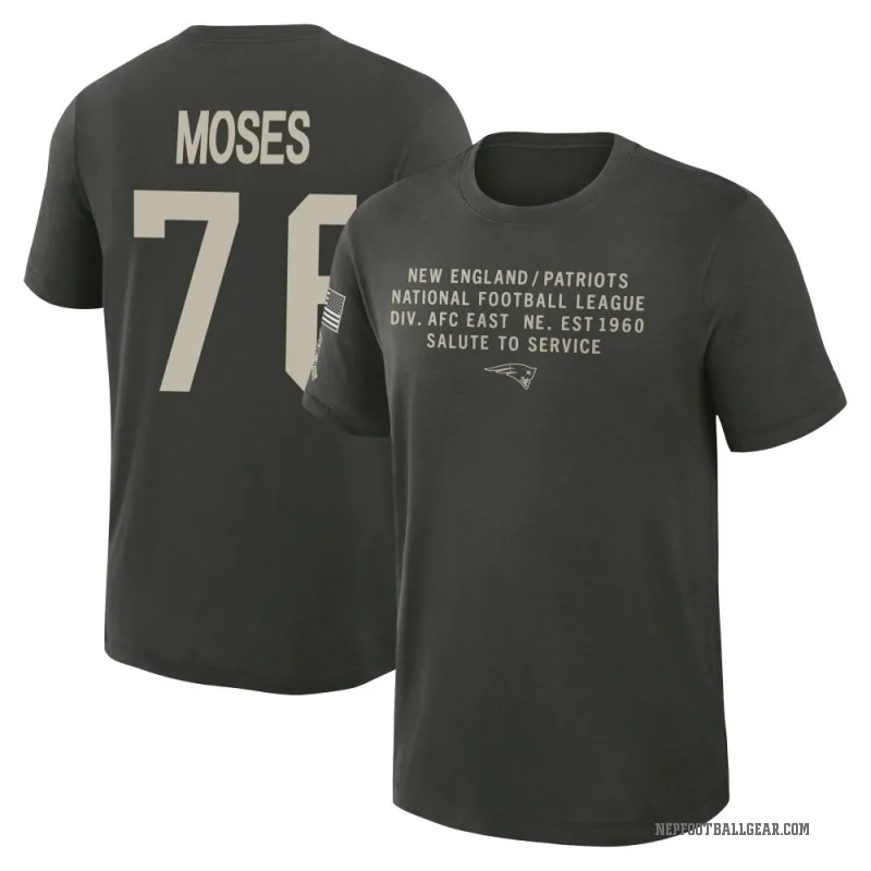 Morgan Moses Youth Green New England Patriots Dark/ 2025 Salute to Service Sideline Slub T-Shirt