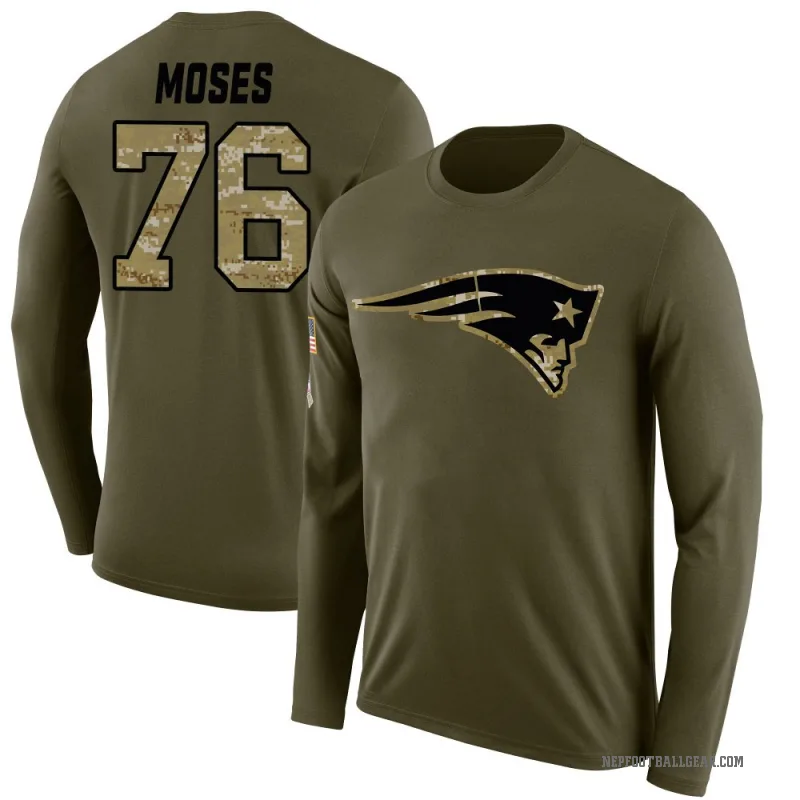 Morgan Moses Youth Olive New England Patriots Salute to Service Sideline Long Sleeve T-Shirt