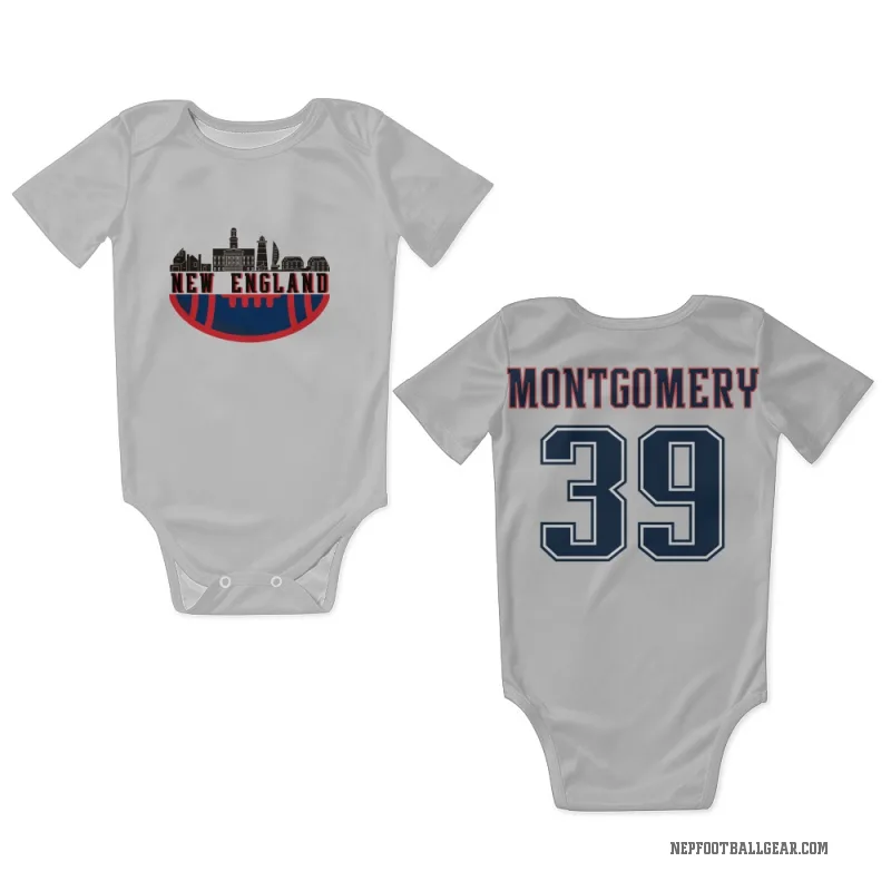 Myles Montgomery  White New England Patriots  Fade Newborn & Infant Bodysuit