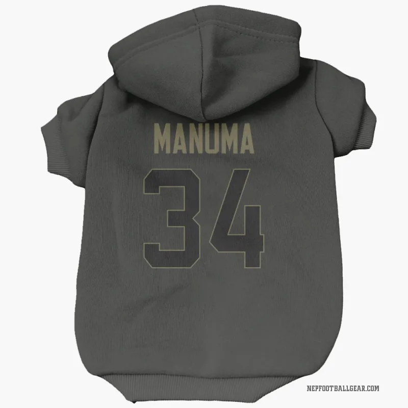 Peter Manuma  Black New England Patriots  Service Cat & Dog Pet Hoodie