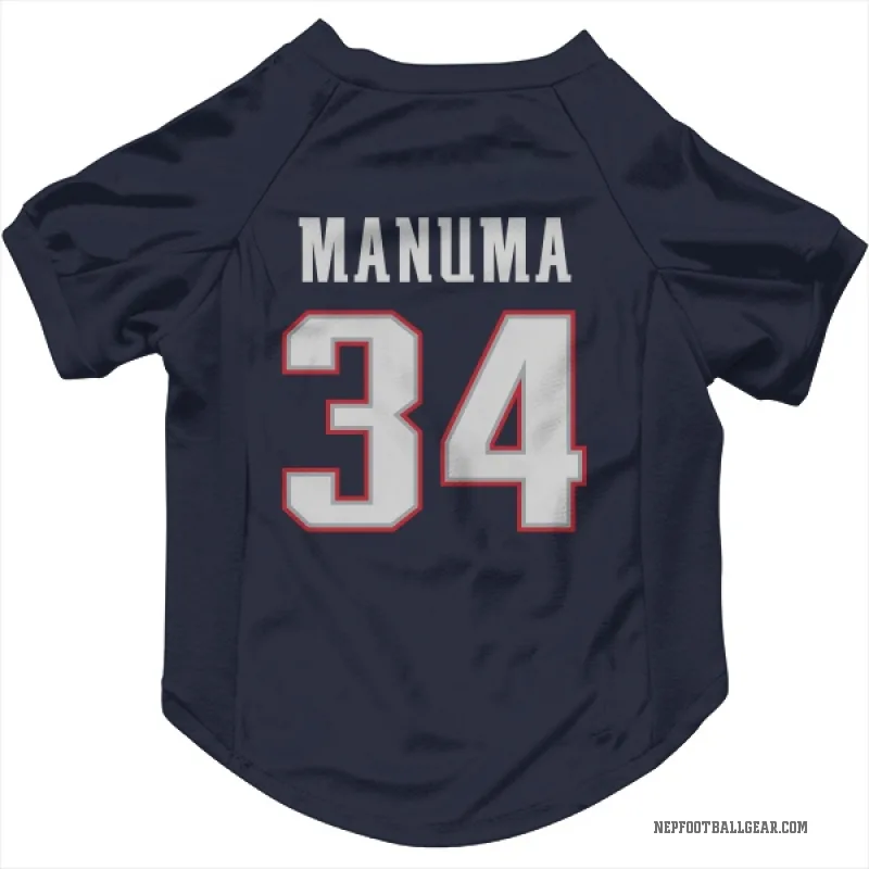 Peter Manuma  Navy New England Patriots  Cat & Dog Pet Jersey