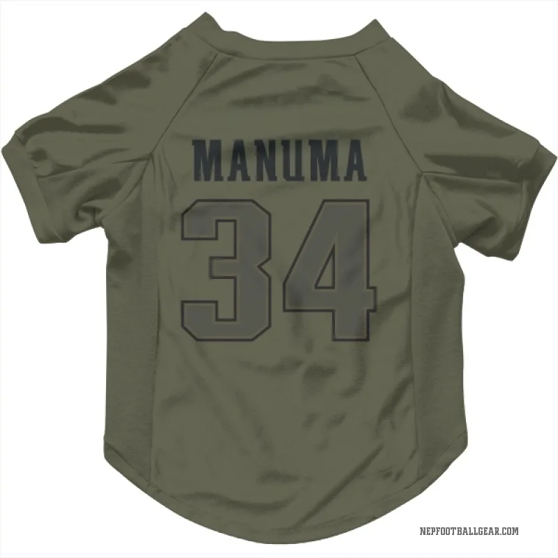 Peter Manuma  Olive New England Patriots  Cat & Dog Pet Jersey
