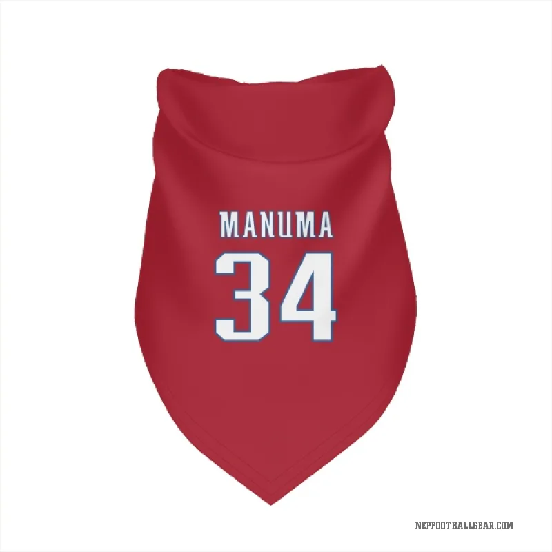 Peter Manuma  Red New England Patriots  Cat & Dog Pet Bandana