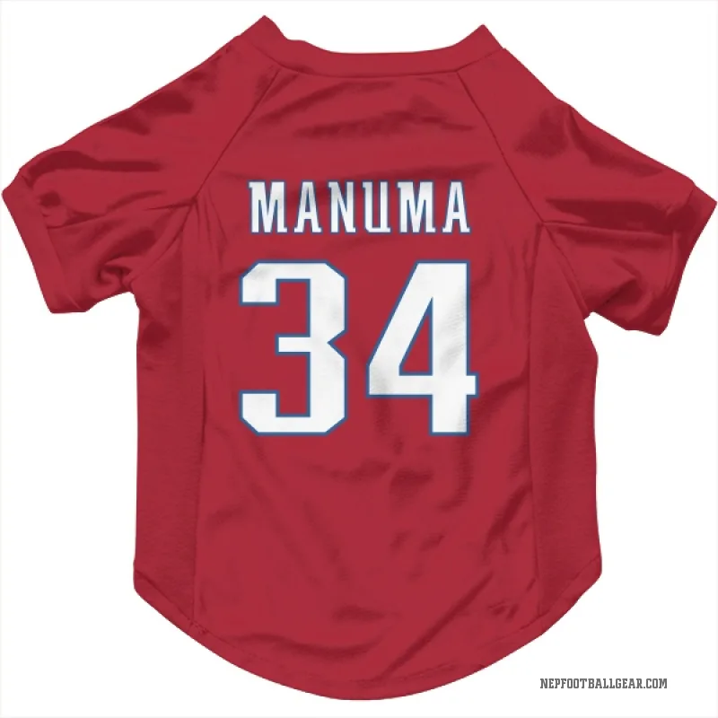 Peter Manuma  Red New England Patriots  Cat & Dog Pet Jersey