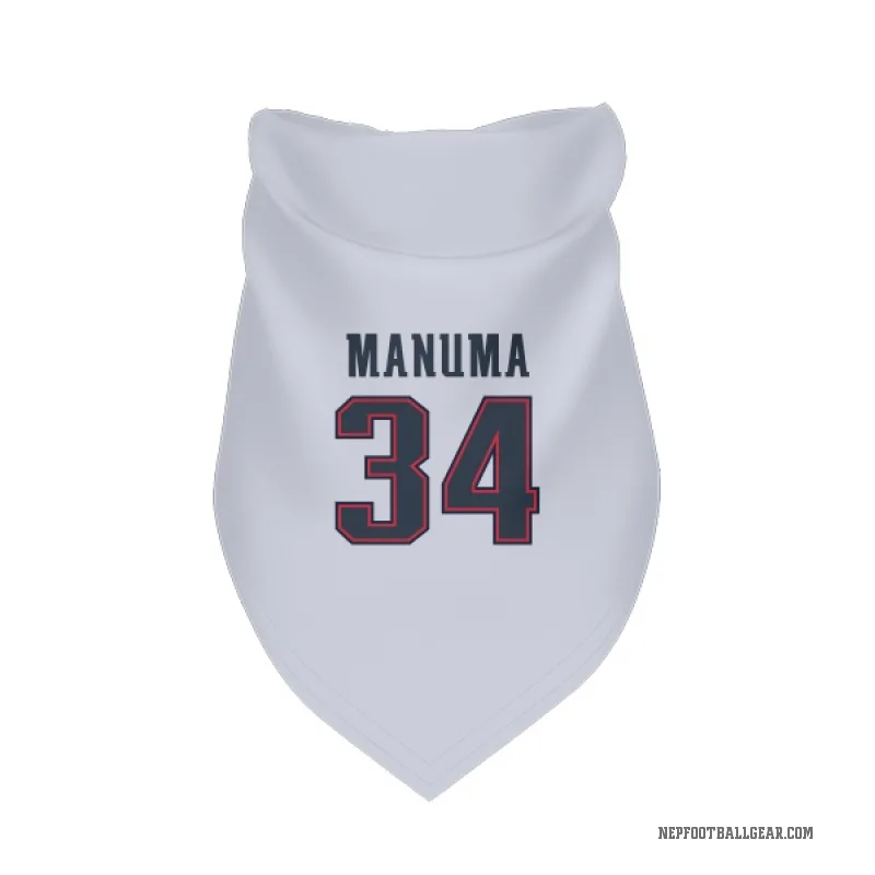 Peter Manuma  White New England Patriots  Cat & Dog Pet Bandana