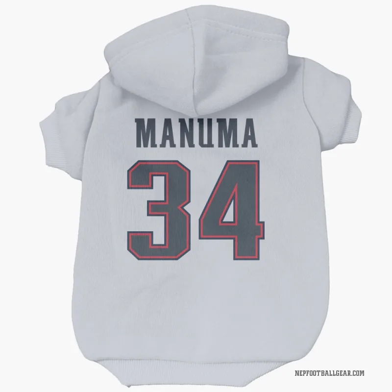 Peter Manuma  White New England Patriots  Cat & Dog Pet Hoodie