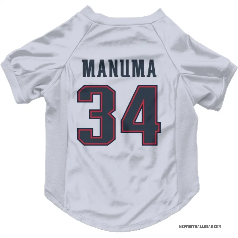 Peter Manuma  White New England Patriots  Cat & Dog Pet Jersey