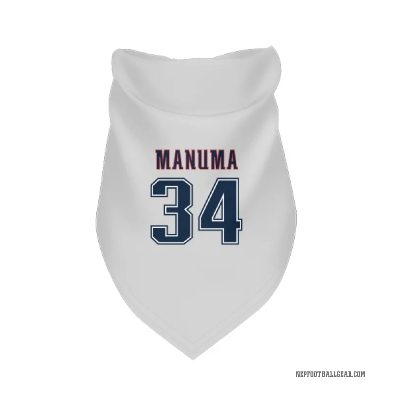 Peter Manuma  White New England Patriots  Fade Cat & Dog Pet Bandana