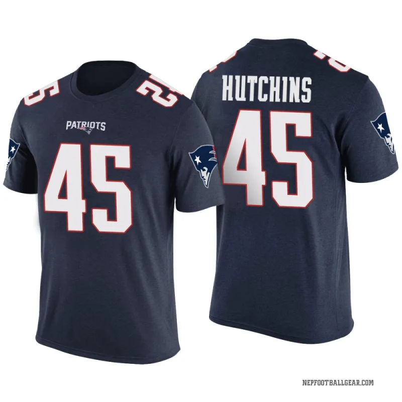 Quintayvious Hutchins Men's Navy New England Patriots Color Rush T-Shirt