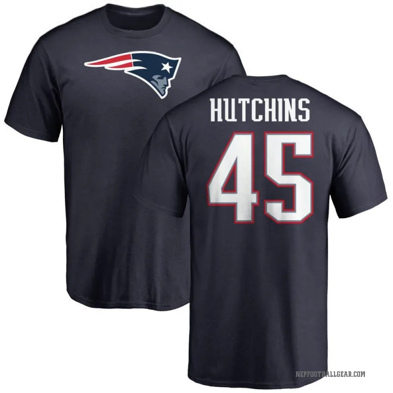 Quintayvious Hutchins Men's Navy New England Patriots Logo T-Shirt -