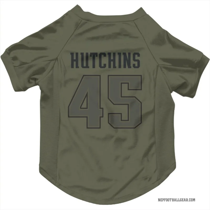 Quintayvious Hutchins  Olive New England Patriots  Cat & Dog Pet Jersey