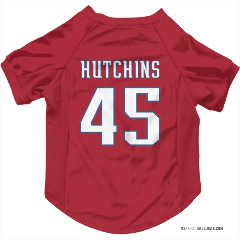 Quintayvious Hutchins  Red New England Patriots  Cat & Dog Pet Jersey