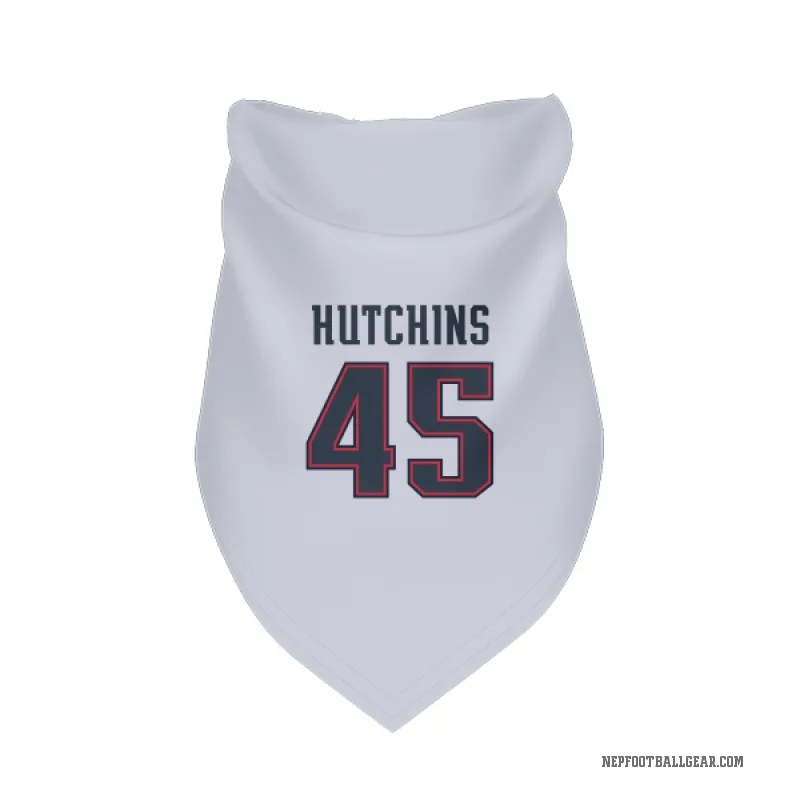 Quintayvious Hutchins  White New England Patriots  Cat & Dog Pet Bandana