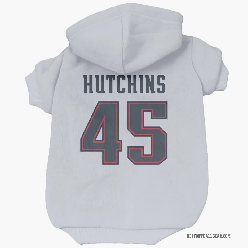 Quintayvious Hutchins  White New England Patriots  Cat & Dog Pet Hoodie