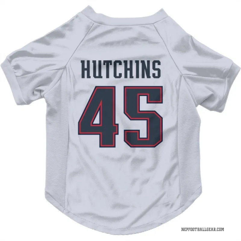 Quintayvious Hutchins  White New England Patriots  Cat & Dog Pet Jersey