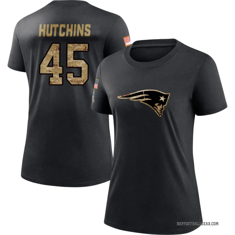 Quintayvious Hutchins Women's Black New England Patriots 2020 Salute To Service Performance T-Shirt