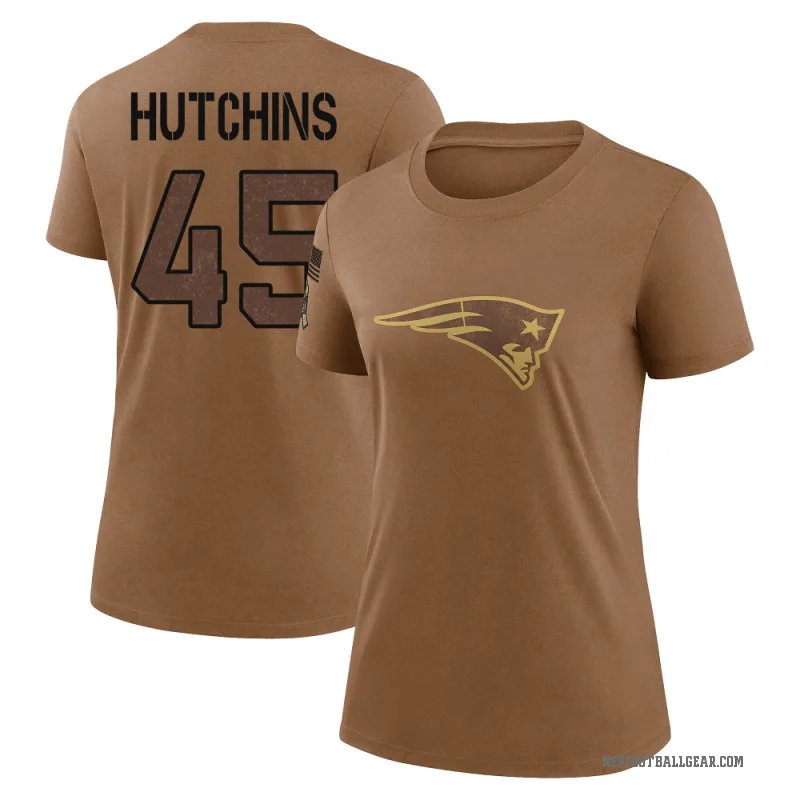 Quintayvious Hutchins Women's Brown New England Patriots 2023 Salute To Service Performance T-Shirt