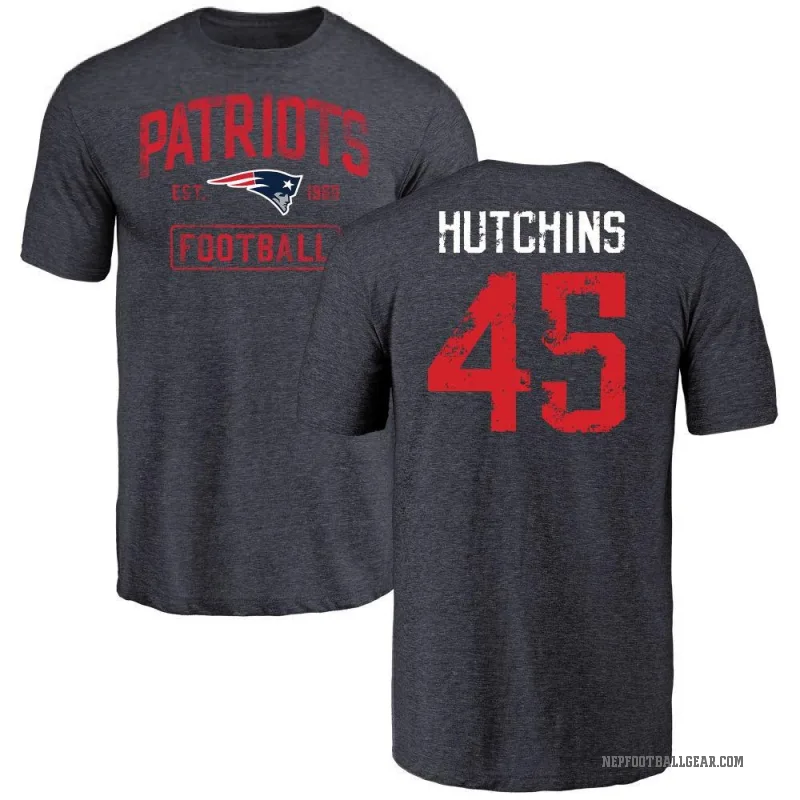 Quintayvious Hutchins Youth Navy New England Patriots Distressed T-Shirt
