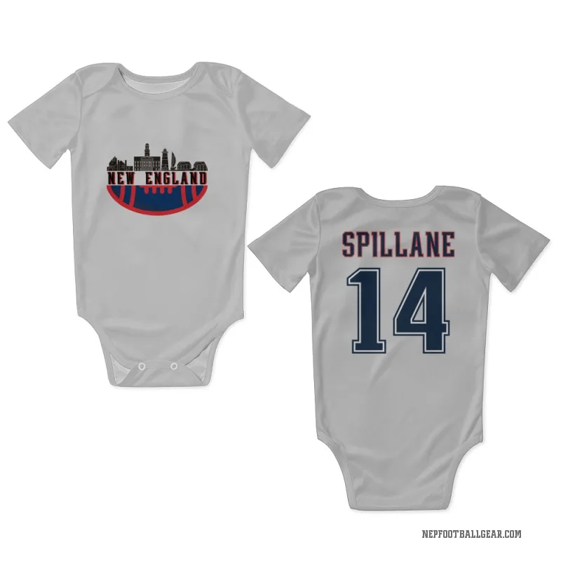 Robert Spillane  White New England Patriots  Fade Newborn & Infant Bodysuit