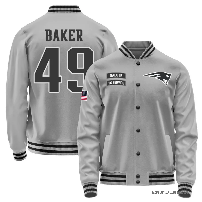 Rushawn Baker Men's Gray New England Patriots Salute to Service Performance Jacket