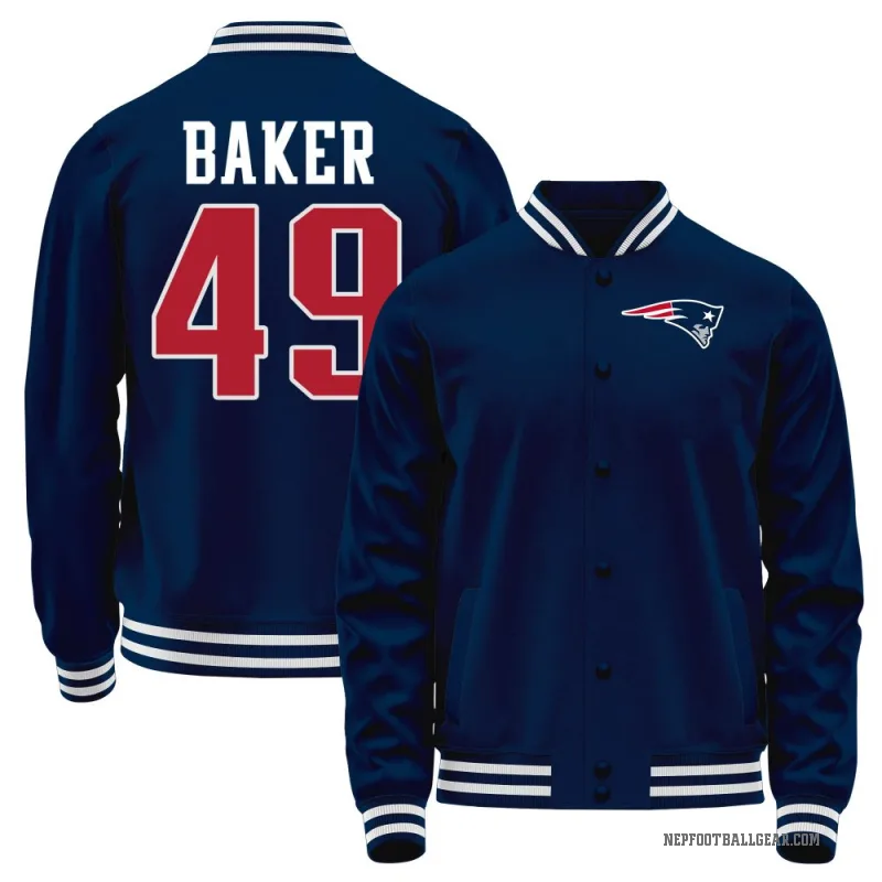 Rushawn Baker Men's Navy New England Patriots Full-Snap Jacket